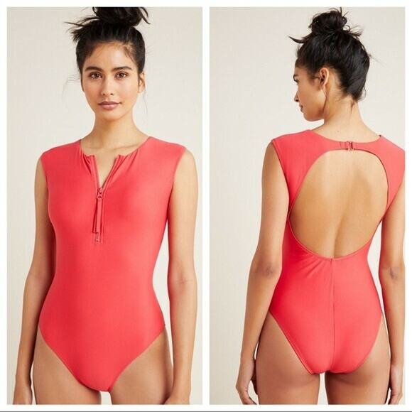 NEW Anthropologie Anthropologie Sammy Cap-Sleeve One Piece Swimsuit Size Small